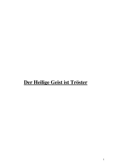 'Cover von Der Heilige Geist ist Tröster'-Cover