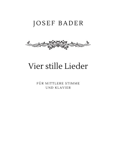 'Cover von Vier stille Lieder'-Cover