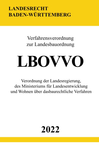 'Verfahrensverordnung zur Landesbauordnung Baden-Württemberg LBOVVO 2022'-Cover