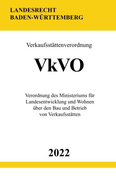 'Verkaufsstättenverordnung VkVO 2022 (Baden-Württemberg)'-Cover