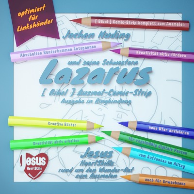 'Für Linkshänder [ Bibel ] Ausmal-Comic-Strip Lazarus und seine Schwestern Ausgabe Ringbindung'-Cover