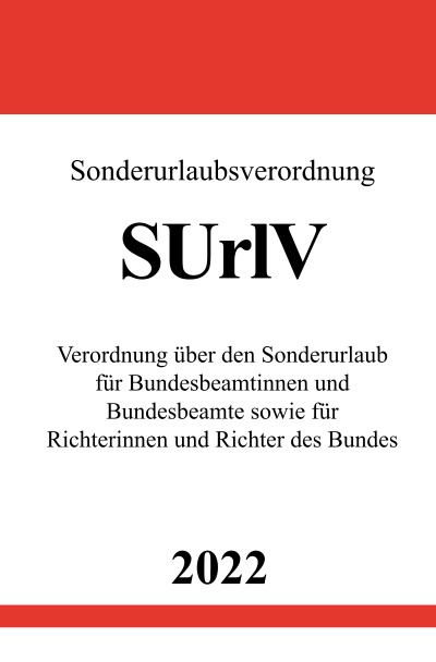 'Cover von Sonderurlaubsverordnung SUrlV 2022'-Cover