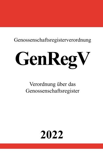 'Cover von Genossenschaftsregisterverordnung GenRegV 2022'-Cover