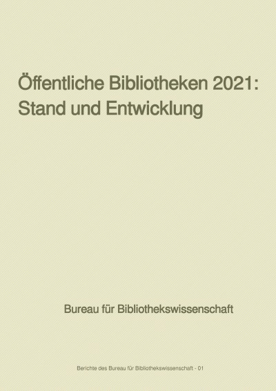'Öffentliche Bibliotheken 2021: Stand und Entwicklung'-Cover