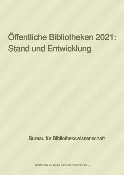 'Öffentliche Bibliotheken 2021: Stand und Entwicklung'-Cover