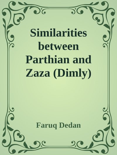 'Similarities between  Parthian and Zaza (Dimly)'-Cover
