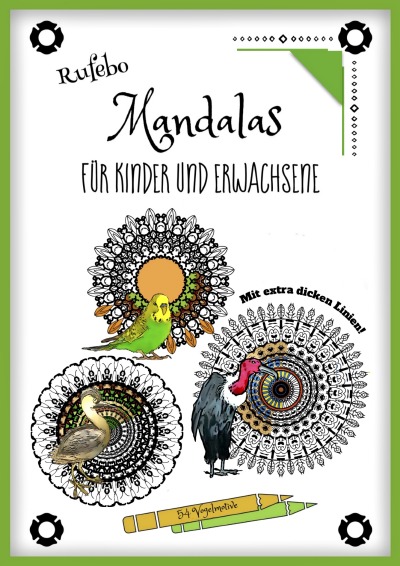 'Cover von Mandalas für Kinder und Erwachsene – Vogelmotive – Mit extra dicken Linien!'-Cover