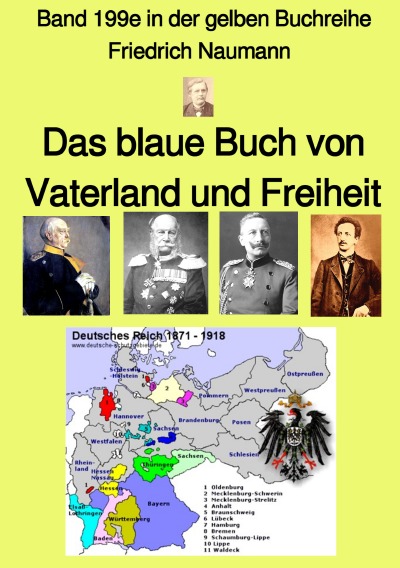 'Cover von Das blaue Buch von Vaterland und Freiheit  –   Farbe –  Band 199e in der gelben Buchreihe – bei Jürgen Ruszkowski'-Cover