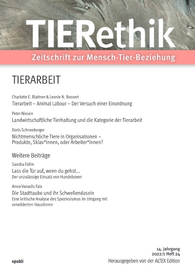 'Cover von TIERethik (14. Jahrgang 2022/1)'-Cover