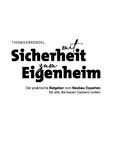 'Mit Sicherheit zum Eigenheim'-Cover