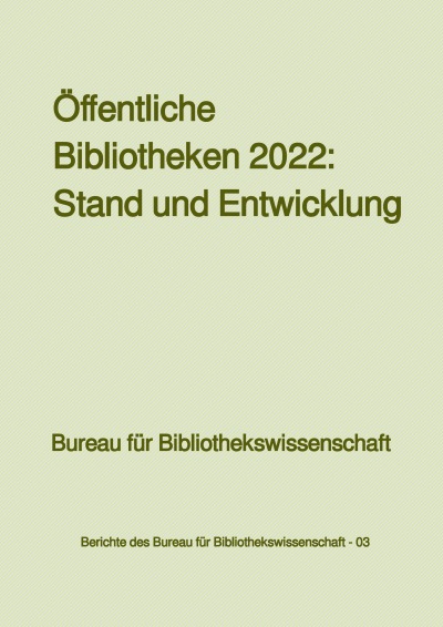 'Öffentliche Bibliotheken 2022: Stand und Entwicklung'-Cover
