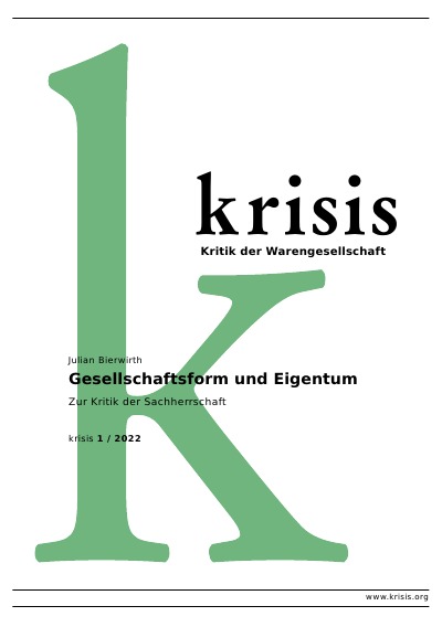 'Gesellschaftsform und Eigentum – Krisis 1/ 2022'-Cover