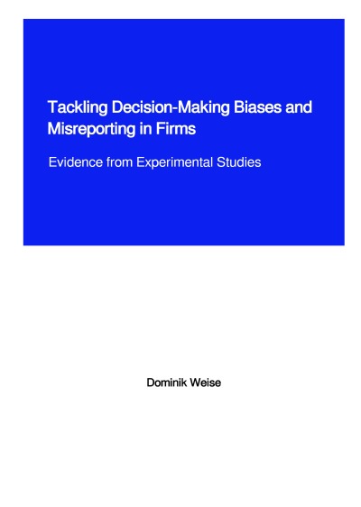 'Tackling Decision-Making Biases and Misreporting in Firms'-Cover