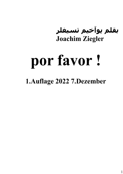 'Cover von por favor !  1.Auflage 2022 7.Dezember'-Cover
