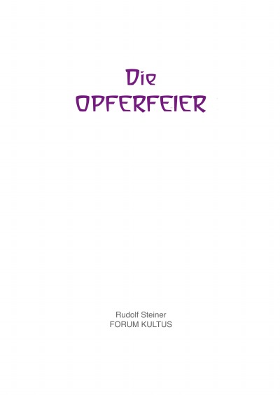'Die OPFERFEIER  – Kurzausgabe A6'-Cover