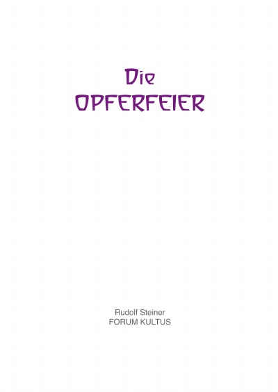 'Cover von Die OPFERFEIER  – Kurzausgabe A6'-Cover