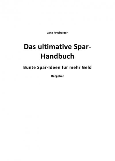 'Das ultimative Spar-Handbuch'-Cover