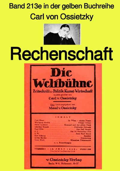 'Rechenschaft  –  Band 213e in der gelben Buchreihe –  Farbe– bei Jürgen Ruszkowski'-Cover