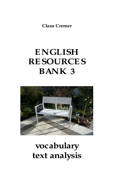 'Cover von English Resources Bank 3  vocabulary text analysis'-Cover