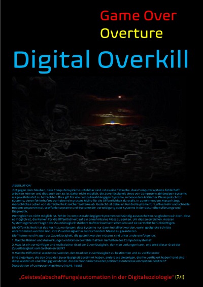 'Cover von [Game Over Overture] Digital Overkill – „Geistes(abschaffungs)automation in der Digitalsoziologie“(?/!) –'-Cover