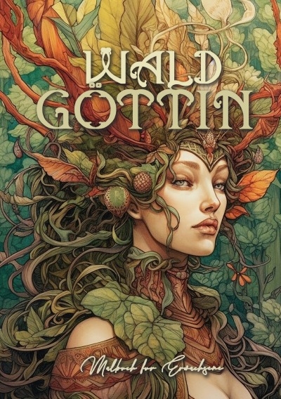 'Cover von Waldgöttin Graustufen Malbuch für Erwachsene Wald'-Cover