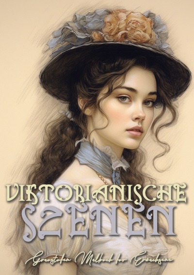 'Viktorianische Szenen Graustufen Malbuch für Erwachsene'-Cover