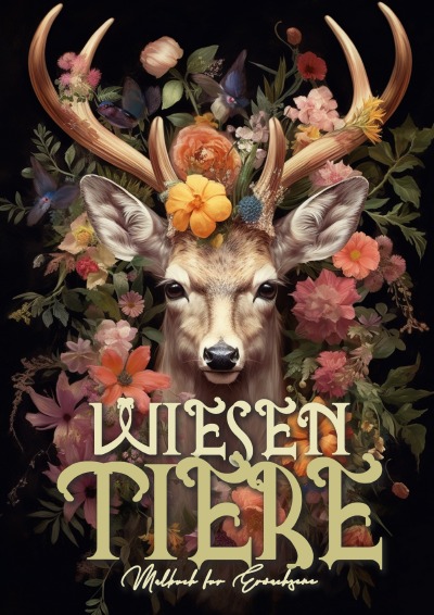 'Cover von Wiesentiere Blumen und Tiere  Graustufen Malbuch für Erwachsene'-Cover