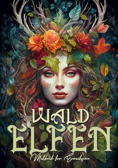 'Cover von Waldelfen Elfen Graustufen Malbuch für Erwachsene'-Cover