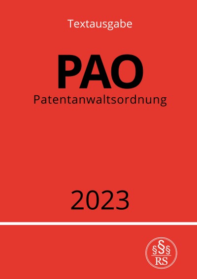 'Cover von Patentanwaltsordnung – PAO 2023'-Cover