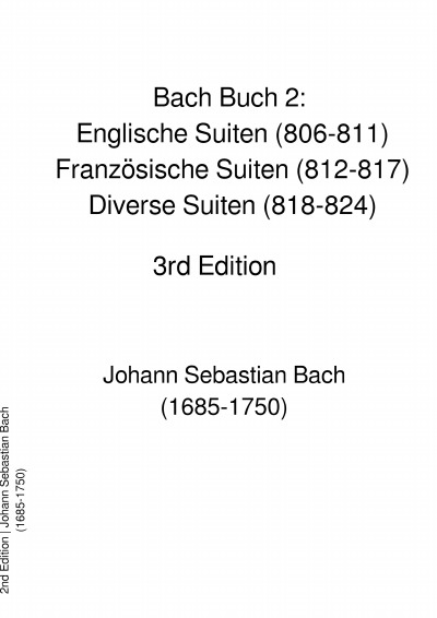 'Bach Buch 2: Englische Suiten (806-811), Französische Suiten (812-817), Diverse Suiten (818-824)'-Cover