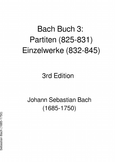 'Bach Buch 3: Partiten (825-831), Einzelwerke (832-845)'-Cover
