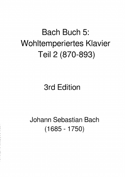 'Cover von Bach Buch 5: Wohltemperiertes Klavier Teil 2 (870-893)'-Cover