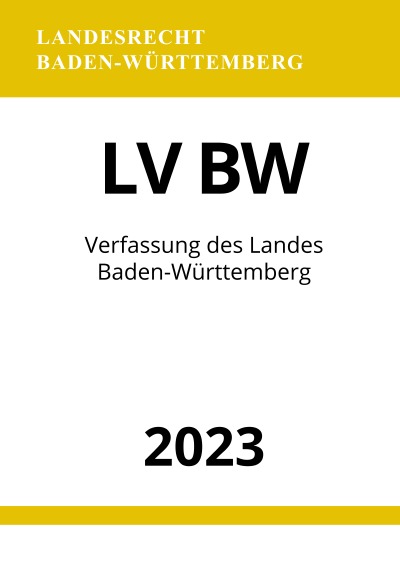 'Cover von Verfassung des Landes Baden-Württemberg – LV BW 2023'-Cover