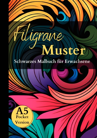 'Schwarzes Malbuch für Erwachsene „Filigrane Muster“.'-Cover