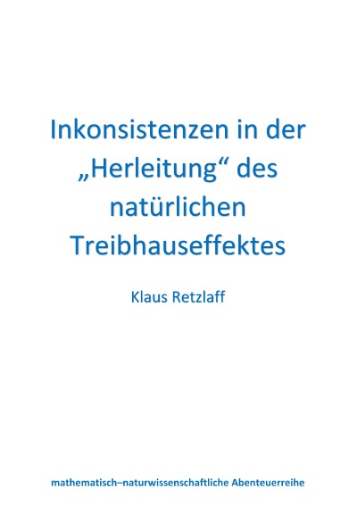 'Inkonsistenzen in der „Herleitung“ des natürlichen Treibhauseffektes'-Cover