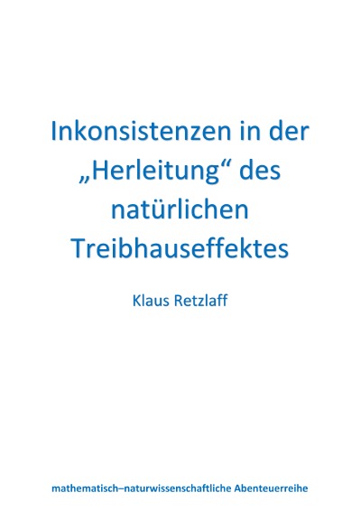 'Cover von Inkonsistenzen in der „Herleitung“ des natürlichen Treibhauseffektes'-Cover