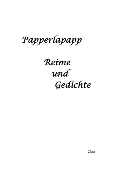 'Cover von Papperlapapp  Reime und Gedichte'-Cover