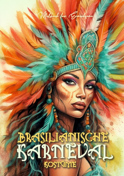 'Brasilianische Karneval Kostüme Malbuch für Erwachsene Graustufen'-Cover