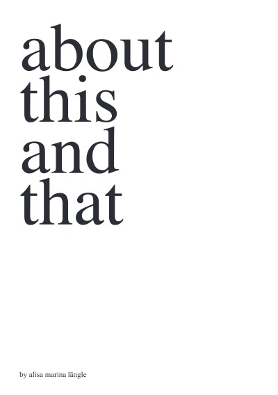 'Cover von about this and that'-Cover