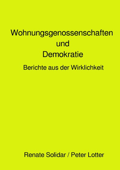 'Wohnungsgenossenschaften und Demokratie'-Cover