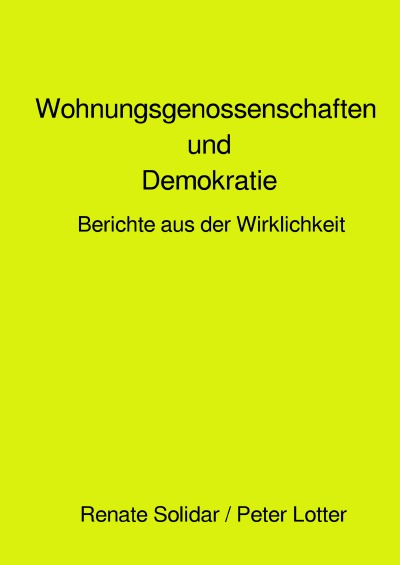 'Cover von Wohnungsgenossenschaften und Demokratie'-Cover