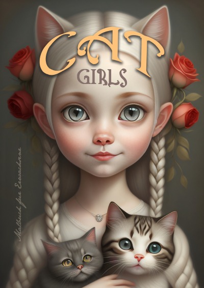 'Cover von Cat Girls Malbuch für Erwachsene'-Cover