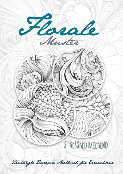 'Florale Muster Zentangle Therapie Malbuch für Erwachsene'-Cover