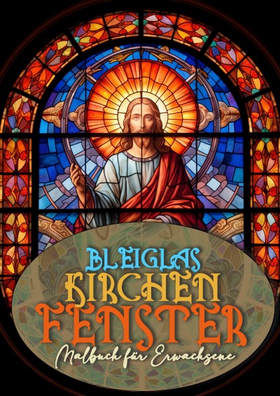 'Cover von Bleiglas Kirchenfenster Malbuch für Erwachsene'-Cover