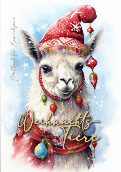 'Cover von Weihnachtstiere Malbuch für Erwachsene'-Cover