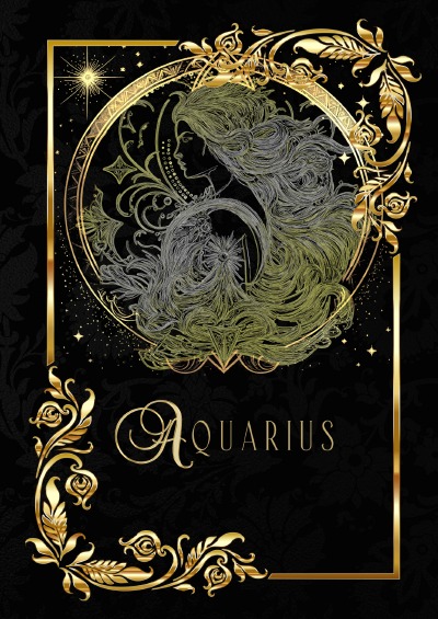 'Zodiac Aquarius Notebook'-Cover