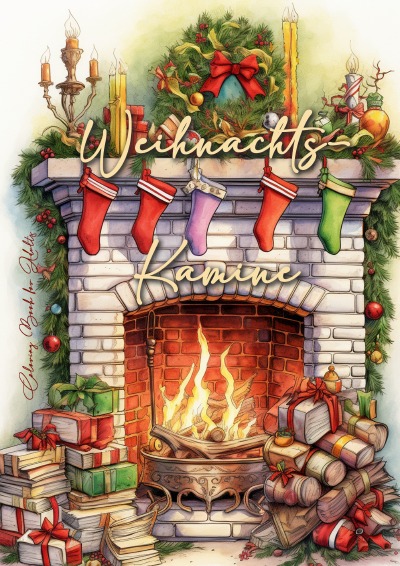 'Cover von Kamine Weihnachts-Malbuch für Erwachsene'-Cover