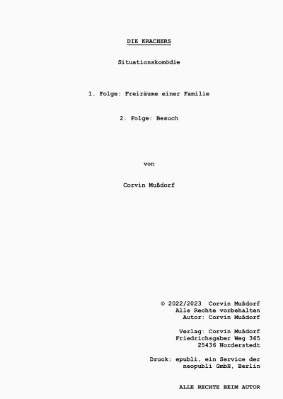 'Cover von Drehbuch Die Krachers'-Cover