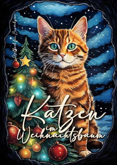 'Cover von Katzen im Weihnachtsbaum Malbuch für Erwachsene'-Cover