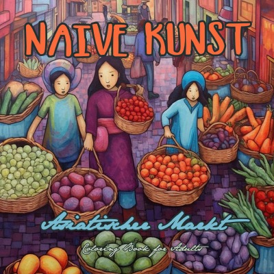 'Cover von Naive Kunst Asiatischer Markt Malbuch für Erwachsene'-Cover